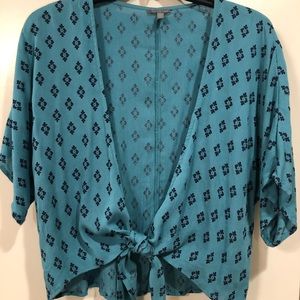 • Turquoise & Navy Cardigan •